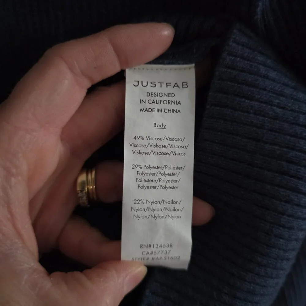 JustFab Button Up Blue Cardigan Sweater Women's Size XL
